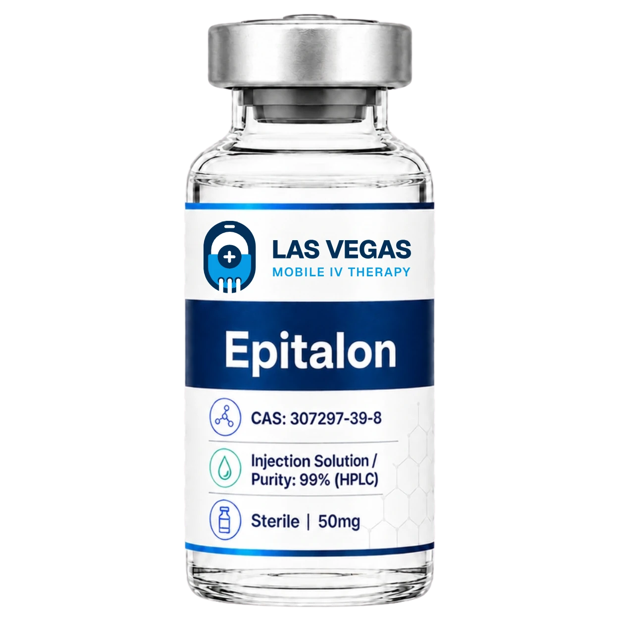 Epitalon compounded peptide vial dispensed by Las Vegas Mobile IV Therapy in Las Vegas, Nevada