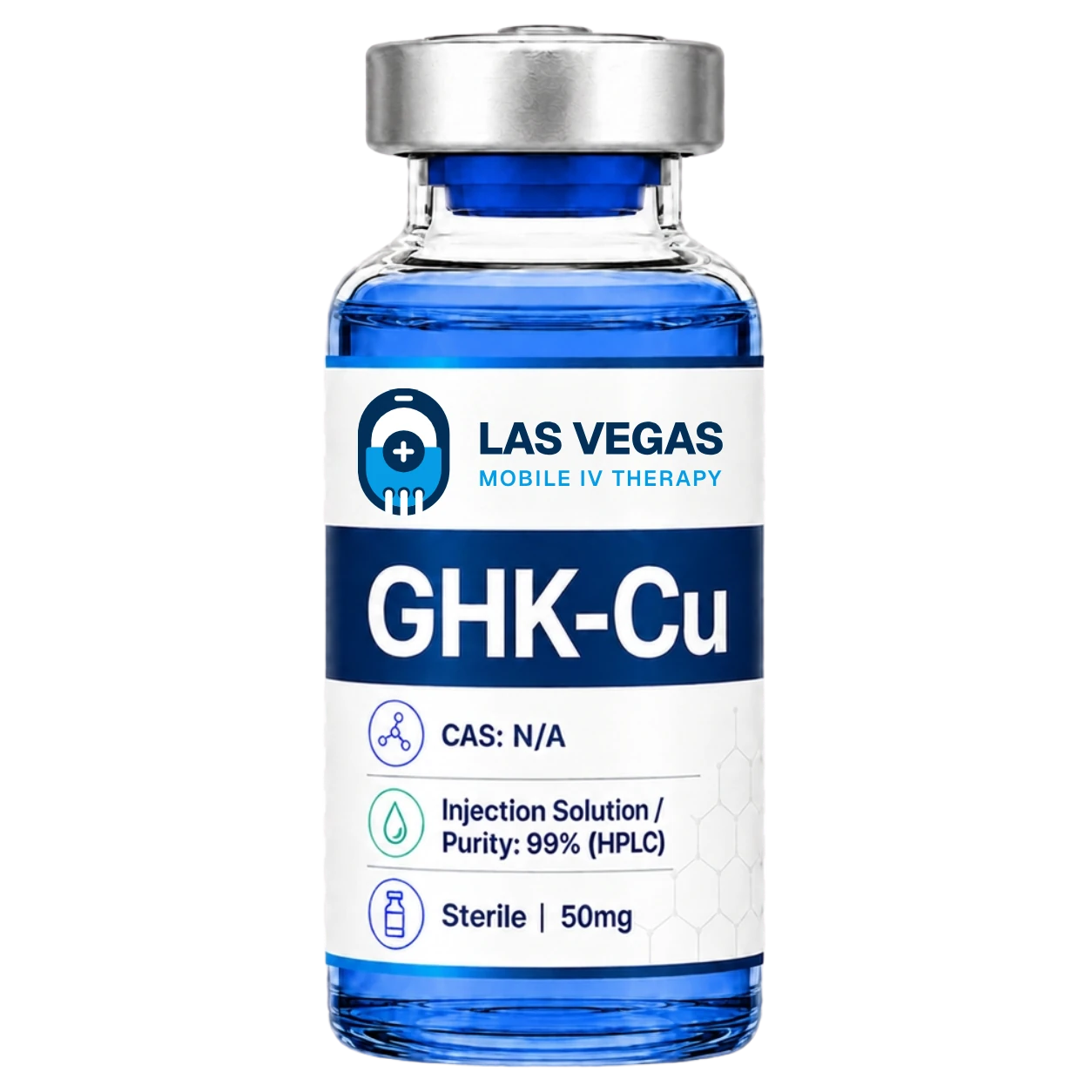 GHK-Cu copper peptide vial from Las Vegas Mobile IV Therapy