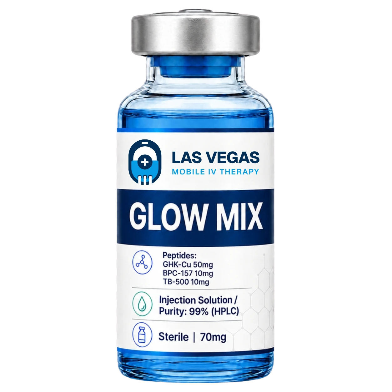 Glow peptide blend vial dispensed by Las Vegas Mobile IV Therapy in Las Vegas, Nevada