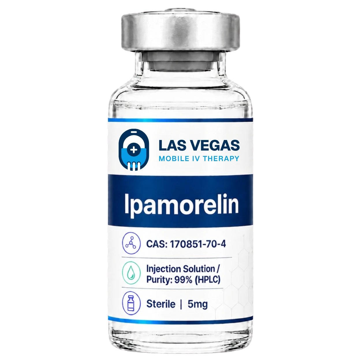 Ipamorelin compounded peptide vial from Las Vegas Mobile IV Therapy