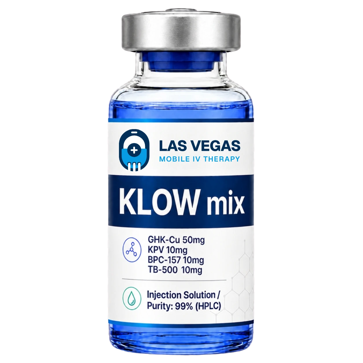 Klow compounded peptide blend vial from Las Vegas Mobile IV Therapy