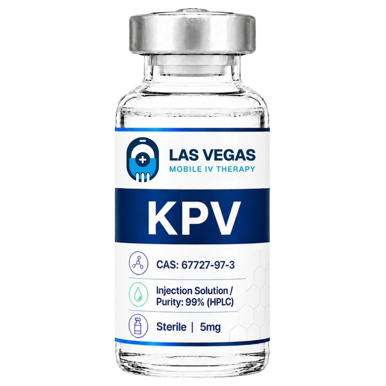 KPV compounded peptide vial dispensed by Las Vegas Mobile IV Therapy in Las Vegas, Nevada