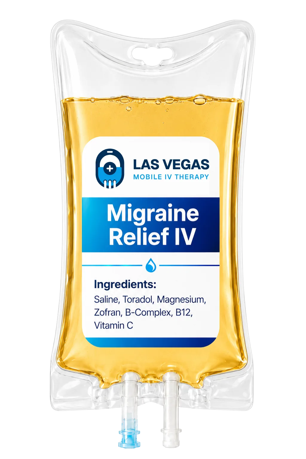 Home 5 Migraine Relief IV drip for Las Vegas mobile IV therapy with saline, Toradol, magnesium, Zofran, and B-complex