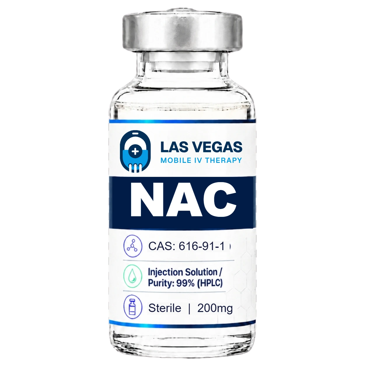 Hangover IV 6 NAC (N-Acetylcysteine) injection vial, Las Vegas Mobile IV Therapy