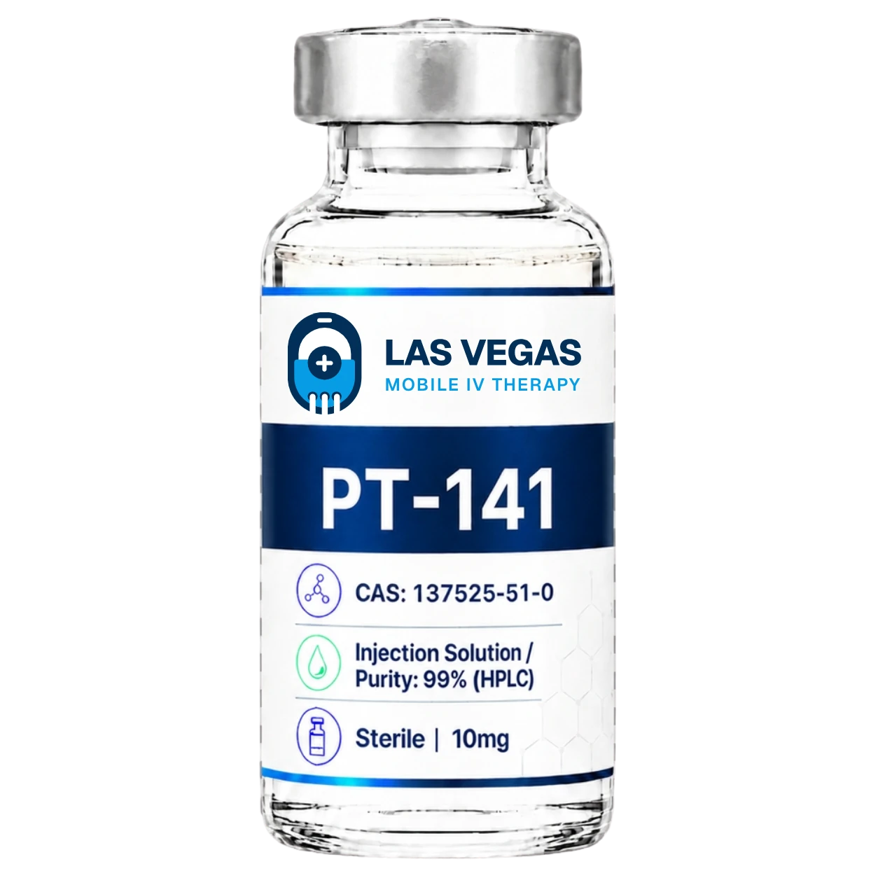 PT-141 peptide vial, Las Vegas peptide menu PT-141 bremelanotide compounded peptide vial from Las Vegas Mobile IV Therapy