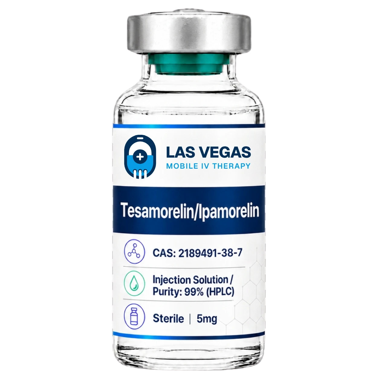 Peptides > Tesamorelin Ipamorelin 4 Tesamorelin Ipamorelin blend compounded peptide vial from Las Vegas Mobile IV Therapy